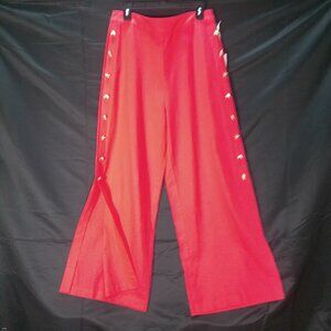 NWT CYNTHIA ROWLEY LINEN BLEND WIDE LEG STUDDED EMBELLISHED SHELL PANTS